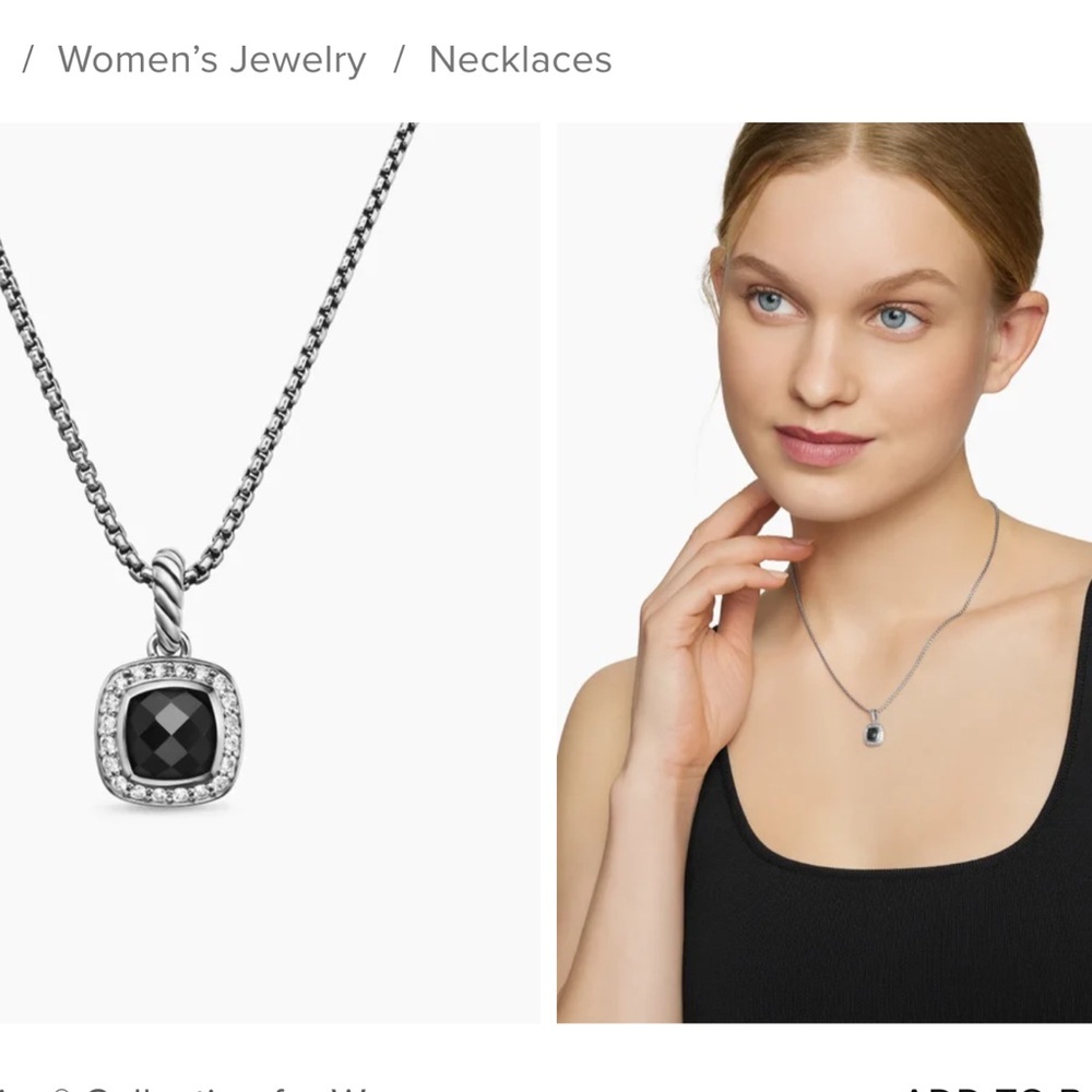 David Yurman Albion Silver and Black Necklace